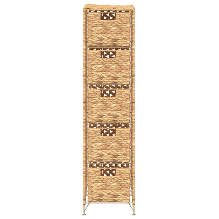 Förvaringsmöbel med 5 korgar 25,5x37x100 cm vattenhyacint