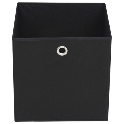Förvaringslådor 4 st non-woven tyg 32x32x32 cm svart