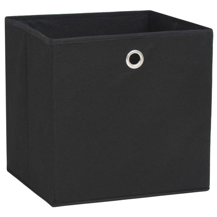 Förvaringslådor 4 st non-woven tyg 32x32x32 cm svart
