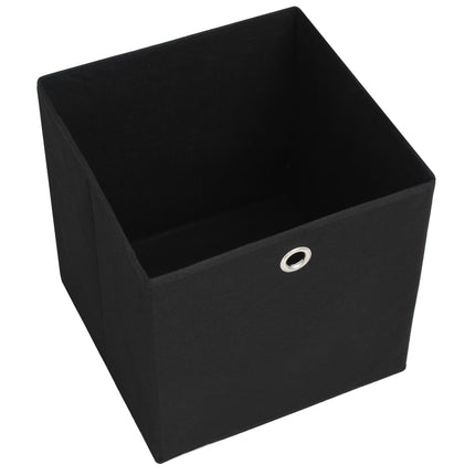 Förvaringslådor 4 st non-woven tyg 32x32x32 cm svart