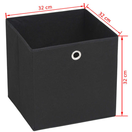 Förvaringslådor 4 st non-woven tyg 32x32x32 cm svart