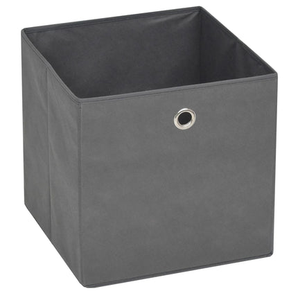Förvaringslådor 10 st non-woven tyg 32x32x32 cm grå