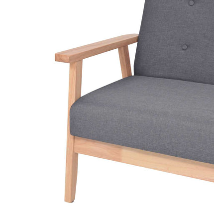 Soffgrupp 3 delar tyg mörkgrå