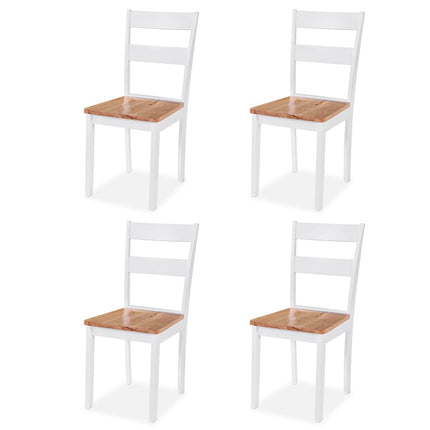 Matgrupp 5 delar MDF och gummiträ vit