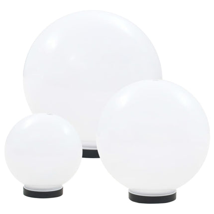 Globlampa LED set 3 st sfäriska 20/30/40 cm PMMA