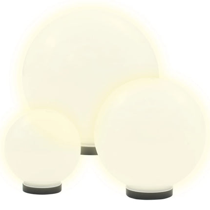 Globlampa LED set 3 st sfäriska 20/30/40 cm PMMA
