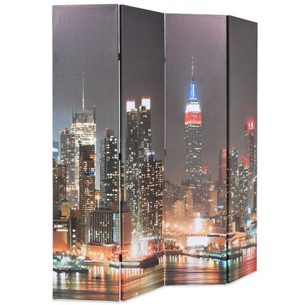 Hopfällbar rumsavdelare New York i nattetid 160x170 cm