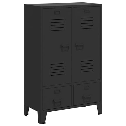 Garderob industriell stil metall 67x35x107 cm svart