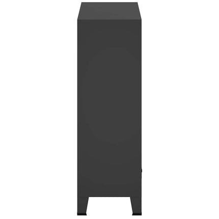 Garderob industriell stil metall 67x35x107 cm svart