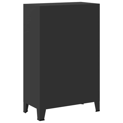 Garderob industriell stil metall 67x35x107 cm svart