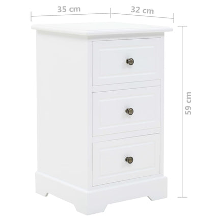 Nattduksbord MDF och furu 35x32x59 cm