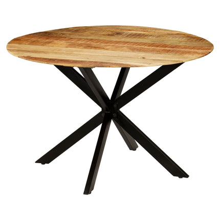 Matbord massivt grovt mangoträ och stål 120x77 cm