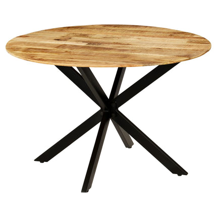 Matbord massivt grovt mangoträ och stål 120x77 cm