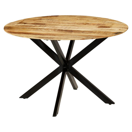 Matbord massivt grovt mangoträ och stål 120x77 cm