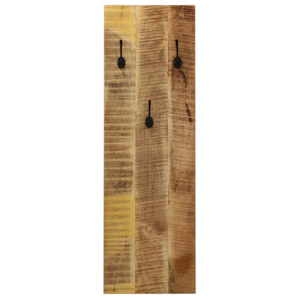 Klädhängare väggmonterad 2 st massivt mangoträ 36x110x3 cm