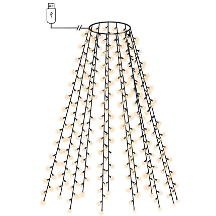 Ljusnät för julgran 210 LED 210 cm
