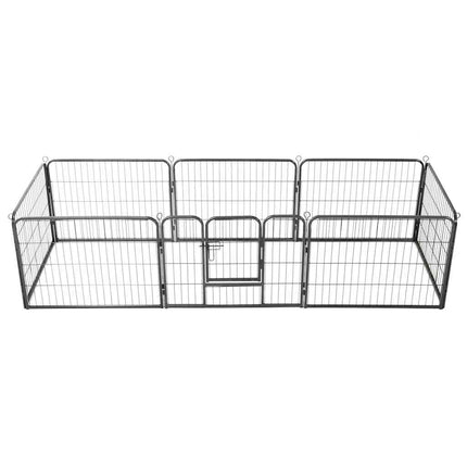 Hundhage 8 paneler stål 60x80 cm svart