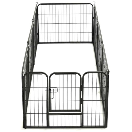 Hundhage 8 paneler stål 60x80 cm svart