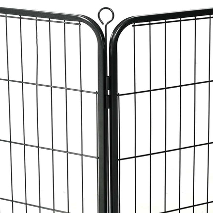 Hundhage 8 paneler stål 60x80 cm svart