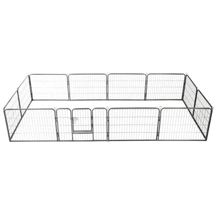 Hundhage 12 paneler stål 80x60 cm svart
