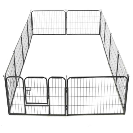 Hundhage 12 paneler stål 80x60 cm svart