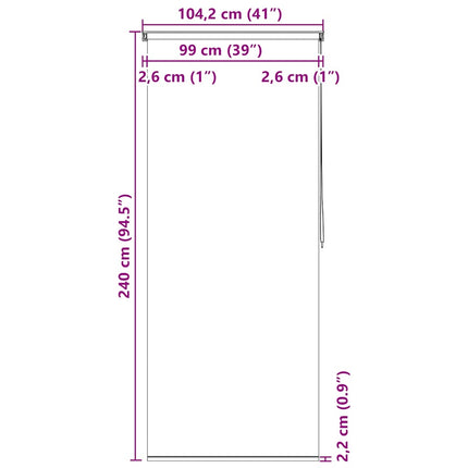 Rullgardin för dusch 100x240 cm cirkel