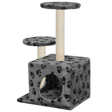Klösträd med sisalpelare 60 cm tassavtryck grå