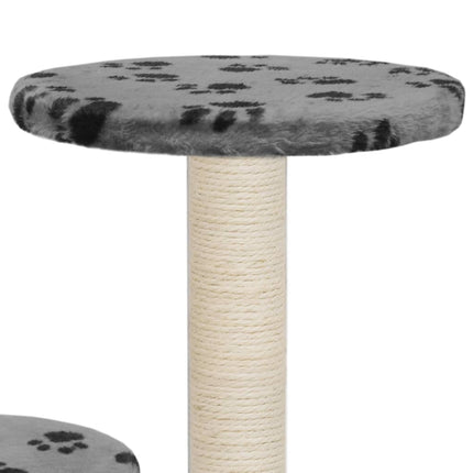 Klösträd med sisalpelare 60 cm tassavtryck grå