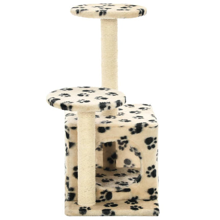 Klösträd med sisalpelare 60 cm tassavtryck beige