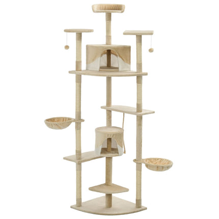 Klösträd med sisalpelare 203 cm beige och vit