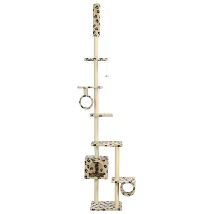 Klösträd med sisalpelare 260 cm tassavtryck beige