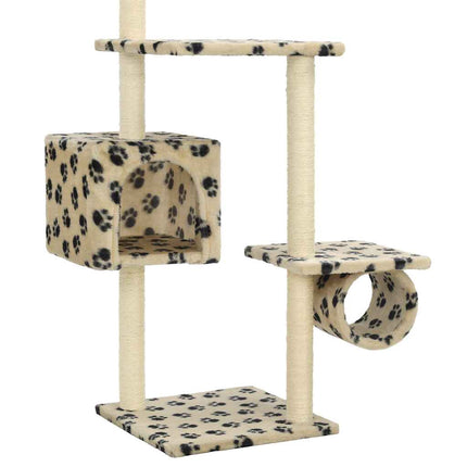 Klösträd med sisalpelare 260 cm tassavtryck beige