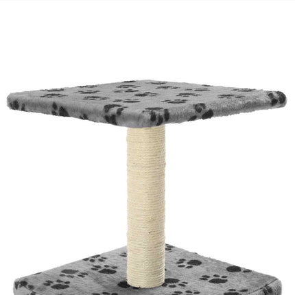 Klösträd med sisalpelare 55 cm tassavtryck grå