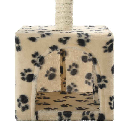 Klösträd med sisalpelare 55 cm tassavtryck beige