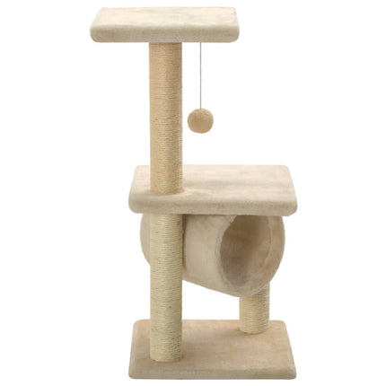 Klösträd med klöspelare i sisal 65 cm beige
