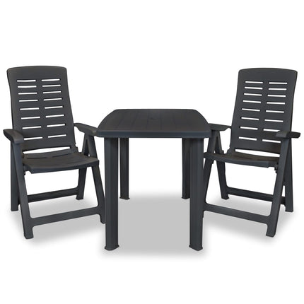 Caféset 3 delar plast antracit