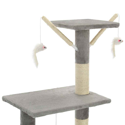 Katträd med klöspelare i sisal 138 cm grå