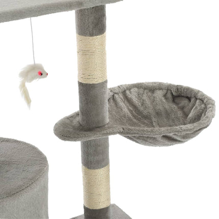 Katträd med klöspelare i sisal 138 cm grå