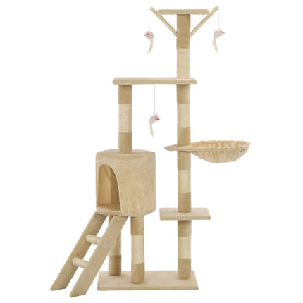 Katträd med klöspelare i sisal 138 cm beige