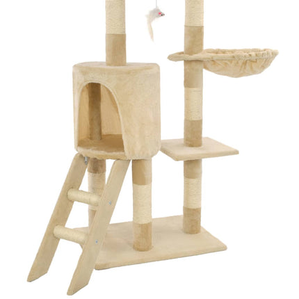 Katträd med klöspelare i sisal 138 cm beige