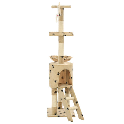 Klösträd med sisalpelare 138 cm tassavtryck beige