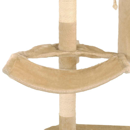 Katträd väggmonterat med klöspelare i sisal 194 cm beige