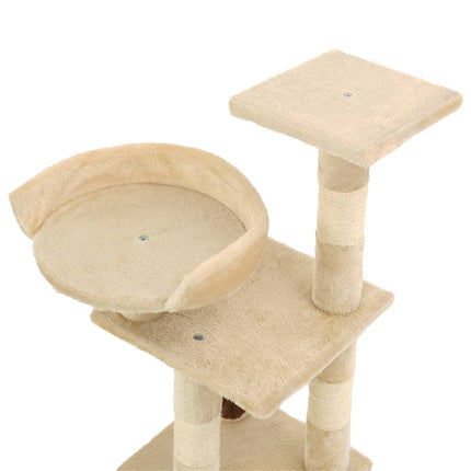 Klösträd med klöspelare i sisal 65 cm beige