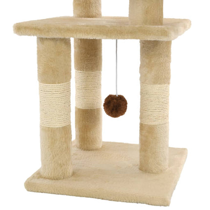 Klösträd med klöspelare i sisal 65 cm beige