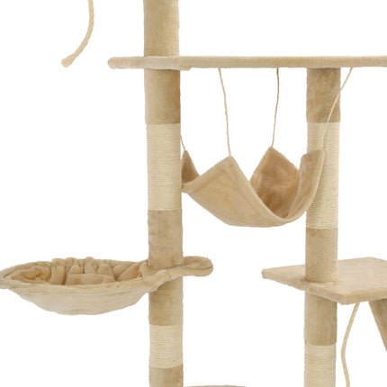 Katträd med klöspelare i sisal 230-250 cm beige