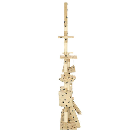 Katträd med klöspelare i sisal 230-250 cm tassavtryck beige