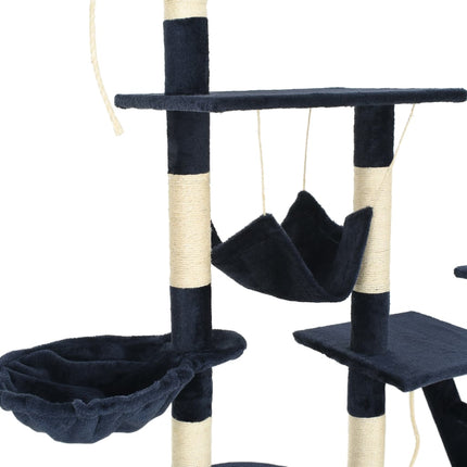 Katträd med klöspelare i sisal 230-250 cm blå