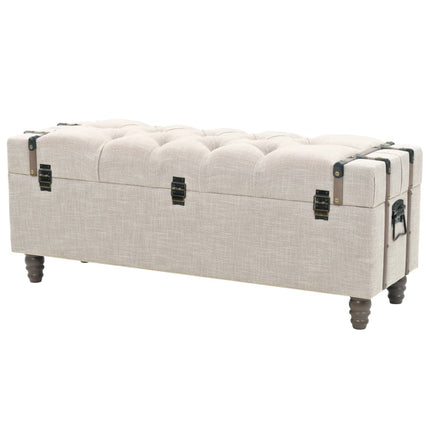 Förvaringsbänk set 3 delar massivt trä och stål 112x37x45 cm