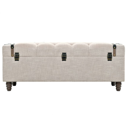 Förvaringsbänk set 3 delar massivt trä och stål 112x37x45 cm