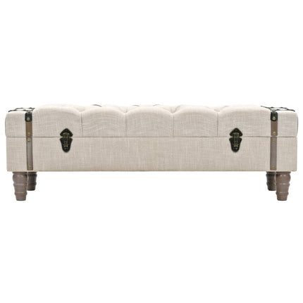 Förvaringsbänk massivt trä och stål 111x34x37 cm